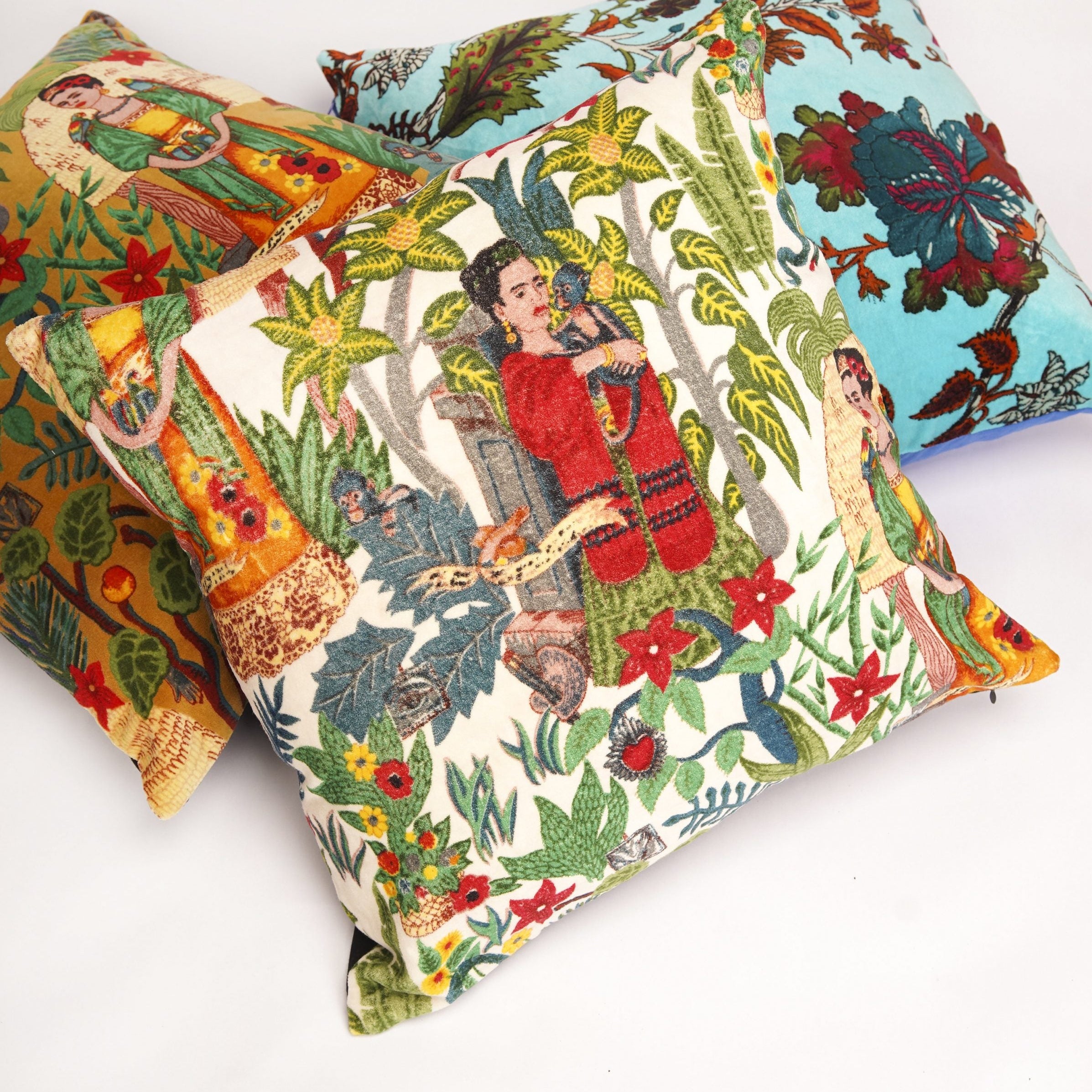 'Frida's Vision' 100% Cotton Velvet Cushion Cover