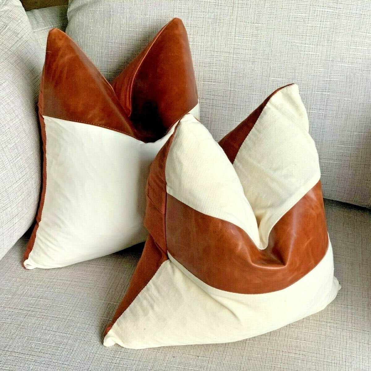 Melbourne Leather Co Genuine Leather Cushion Cover Pillow Cover Leather Pillow Leather Cushion Vintage Leather Tan Pillow Cover