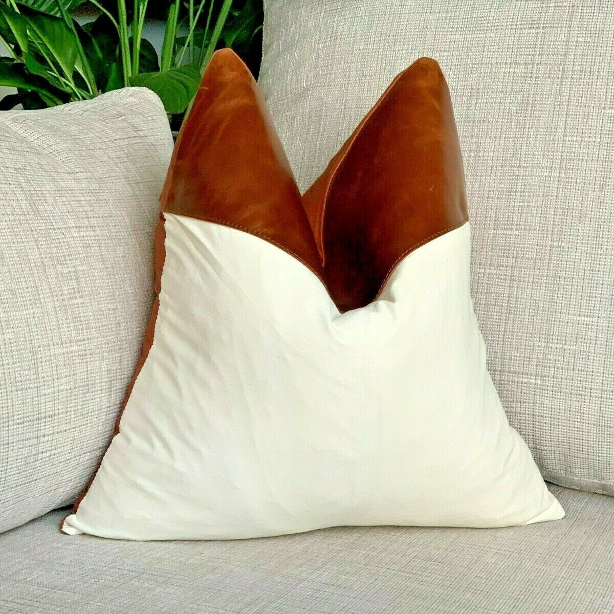 Melbourne Leather Co Genuine Leather Cushion Cover Pillow Cover Leather Pillow Leather Cushion Vintage Leather Tan Pillow Cover