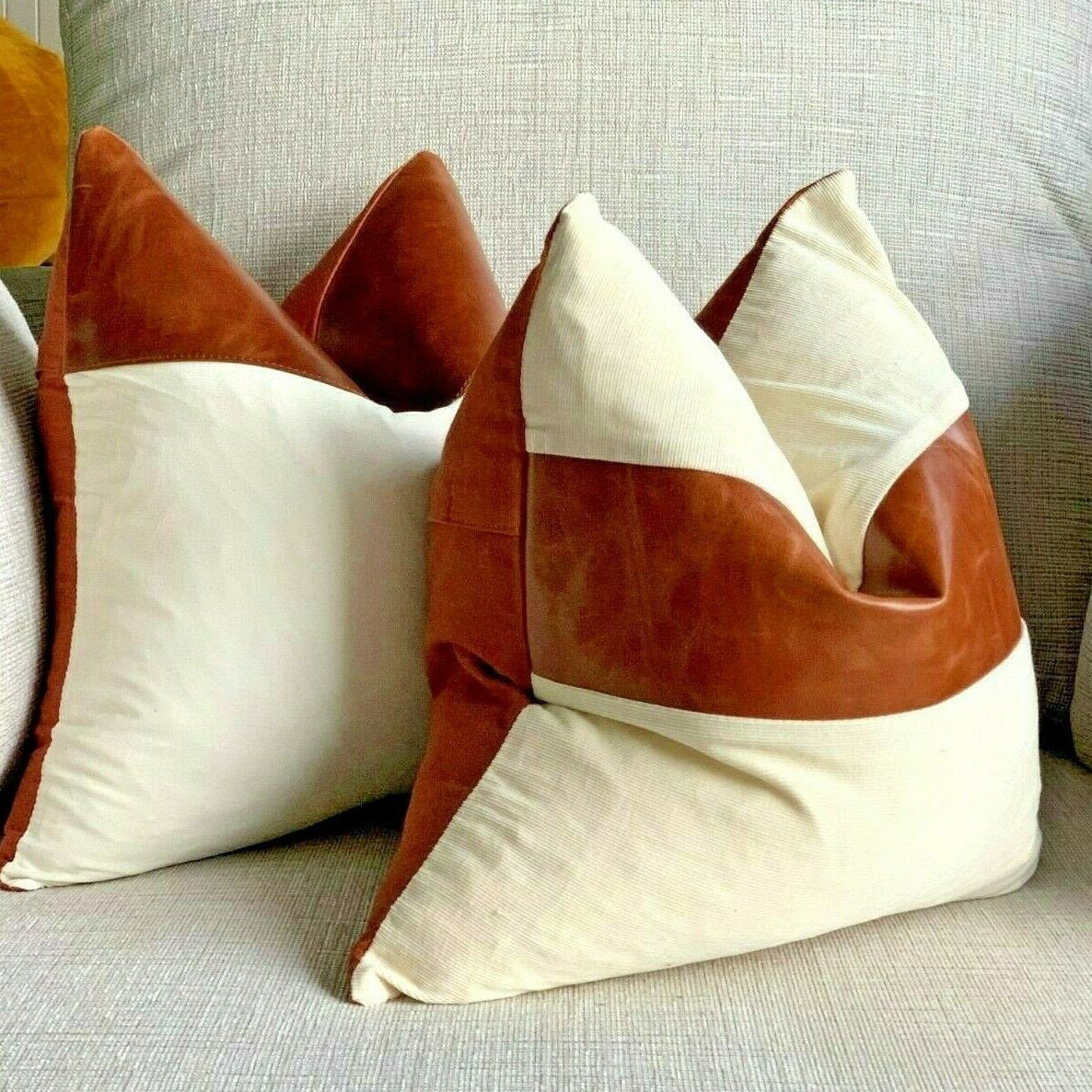 Melbourne Leather Co Genuine Leather Cushion Cover Pillow Cover Leather Pillow Leather Cushion Vintage Leather Tan Pillow Cover