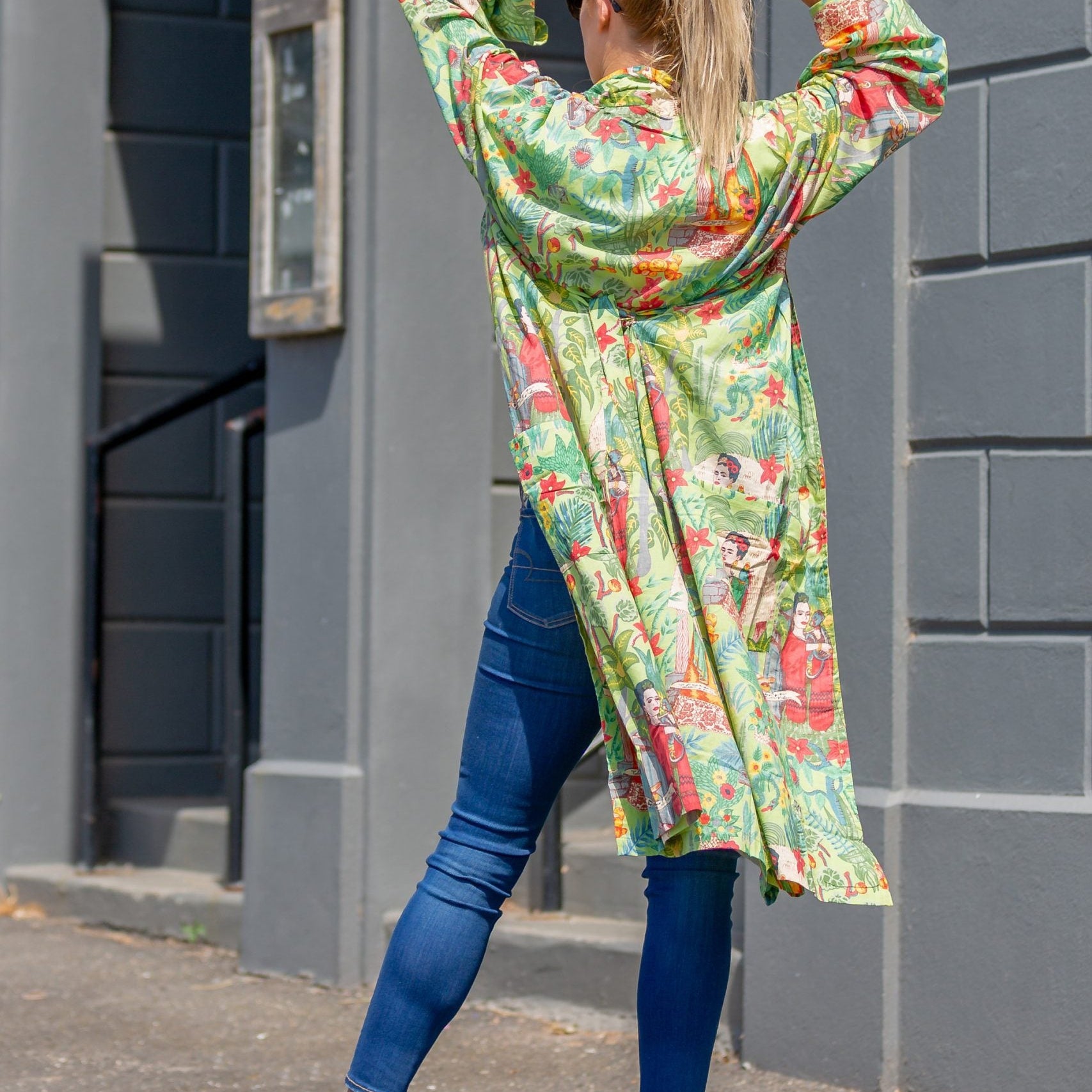 'Frida Jungle' Kimono' 100% Cotton Bathrobe