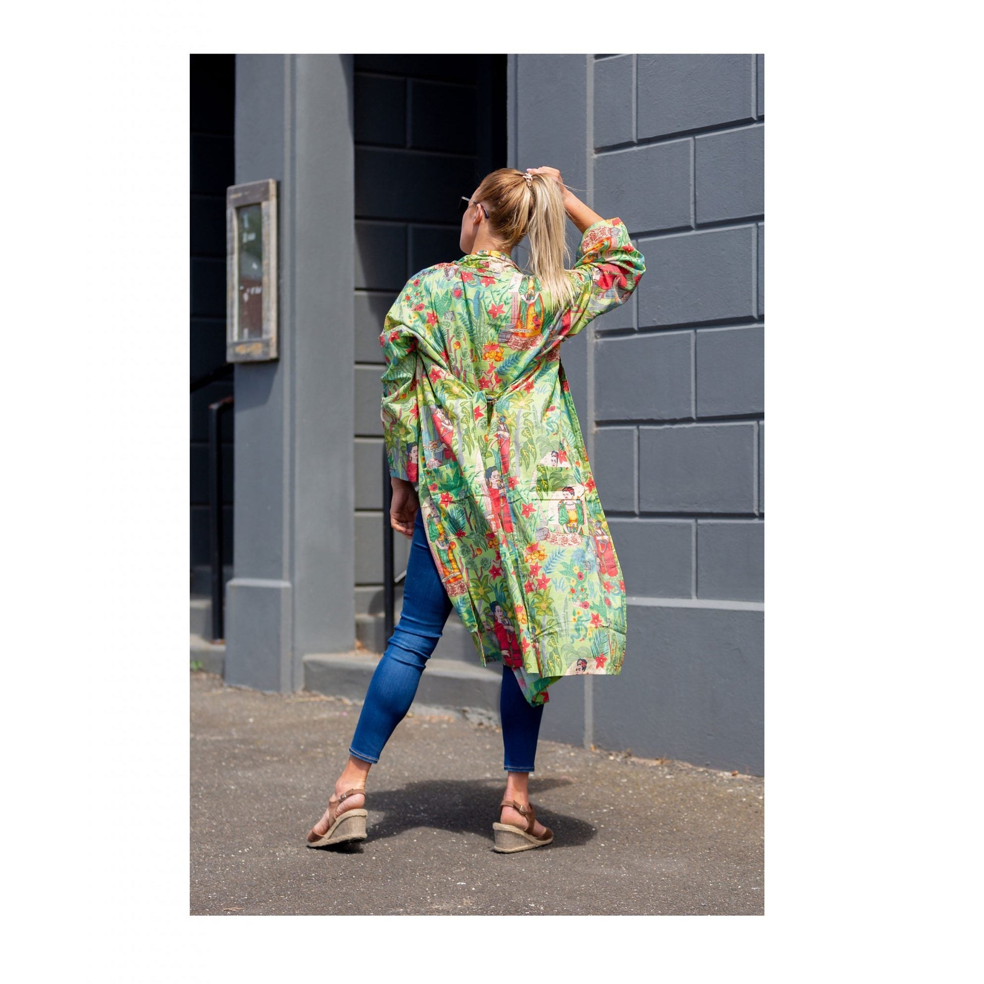 'Jungle Days' Kimono' 100% Cotton Bathrobe