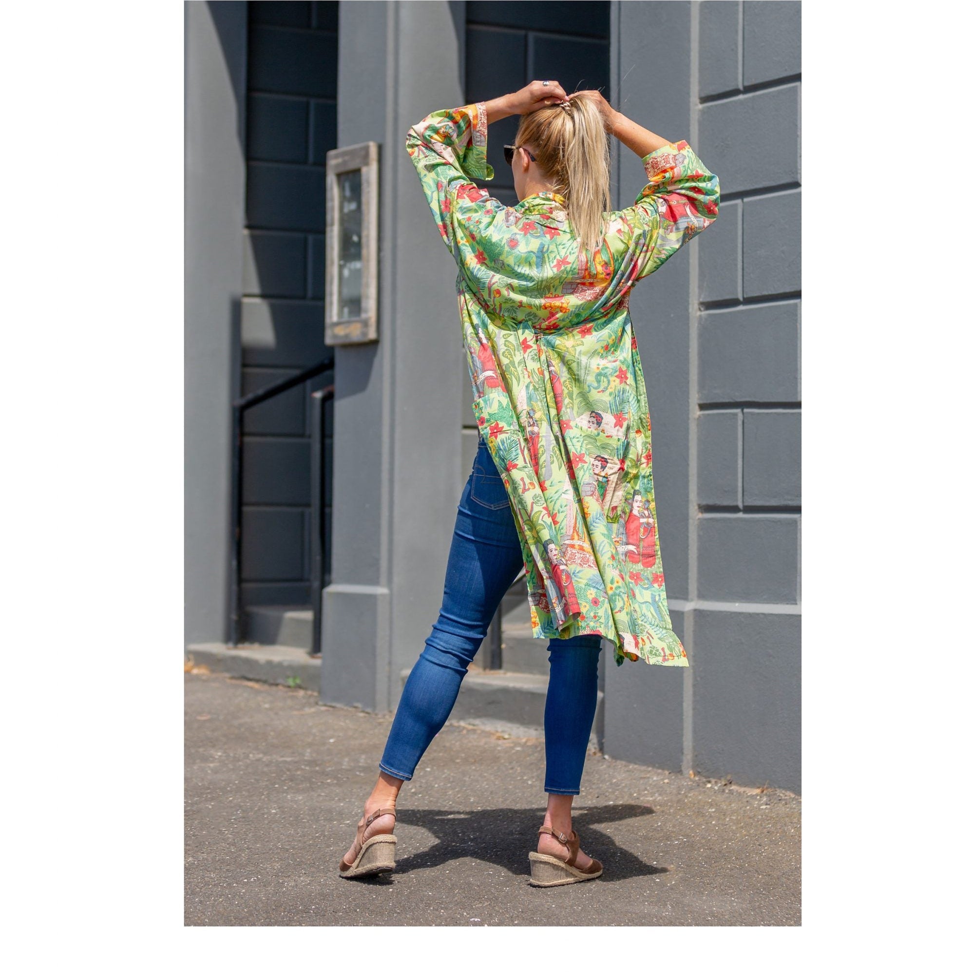 'Jungle Days' Kimono' 100% Cotton Bathrobe