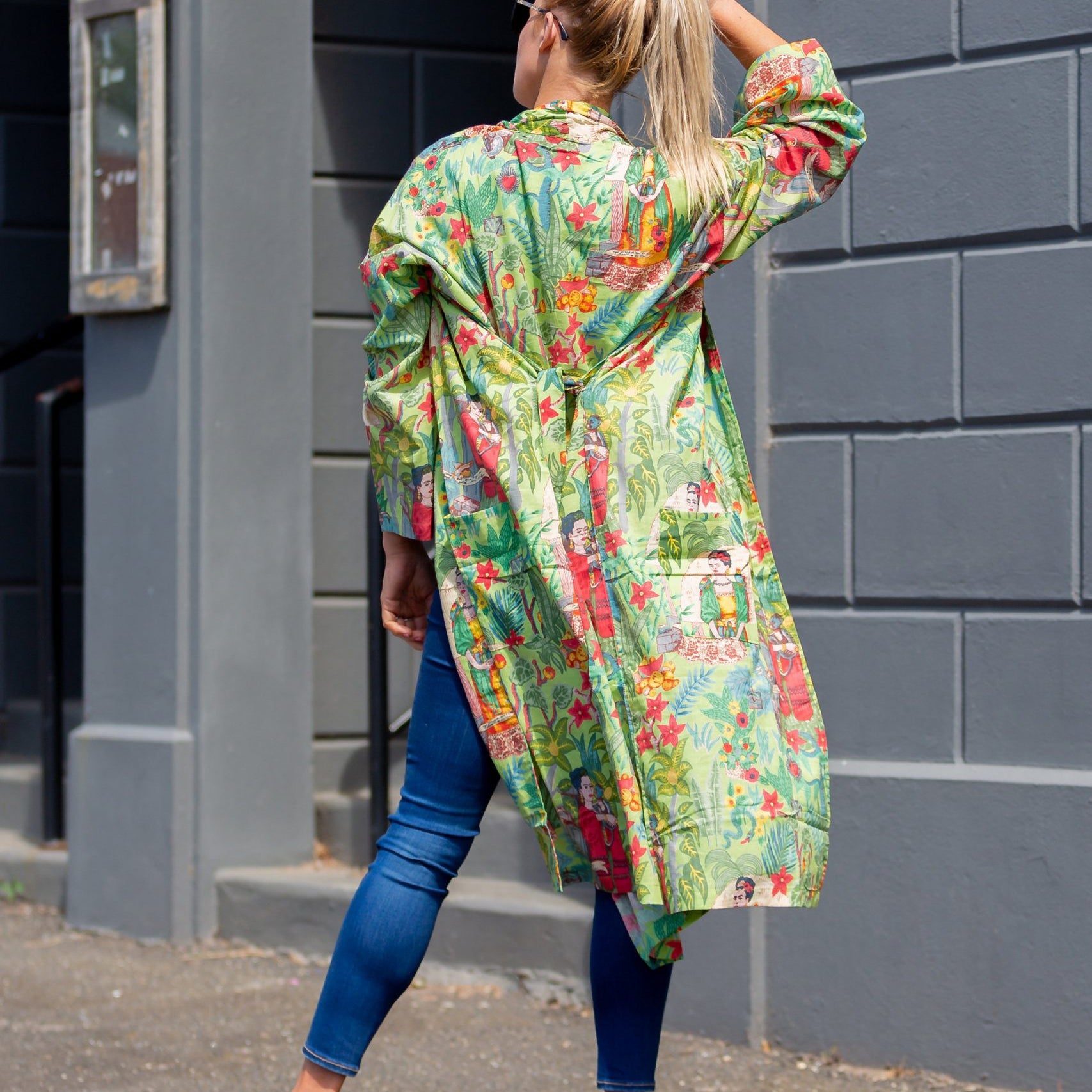 'Frida Jungle' Kimono' 100% Cotton Bathrobe