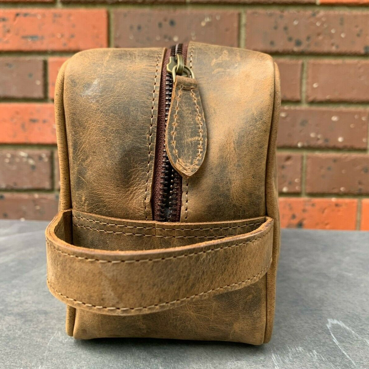 Genuine Cowhide Leather Toiletry Bag