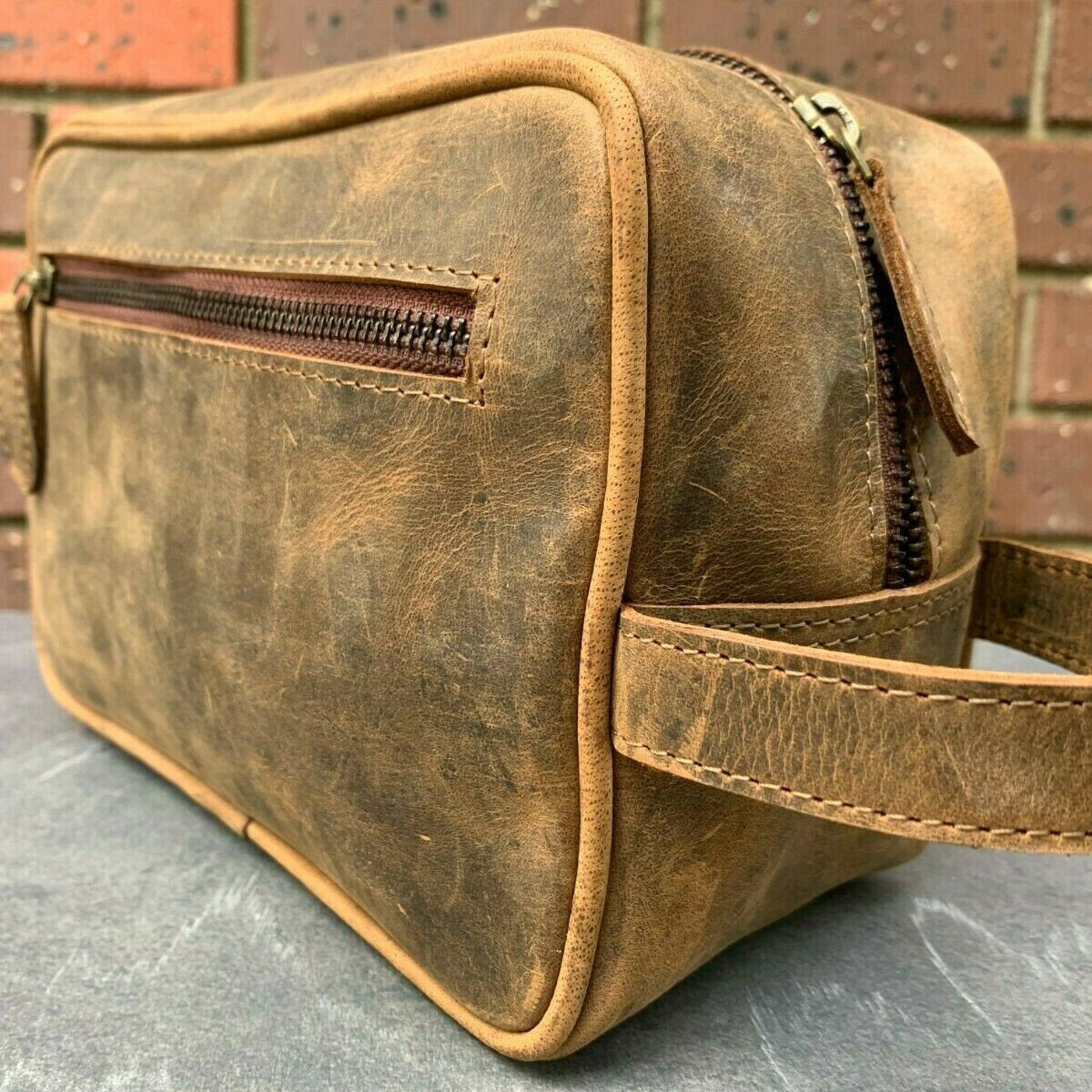 Genuine Cowhide Leather Toiletry Bag