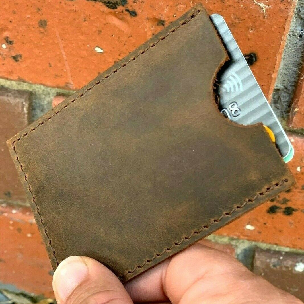 Rustic Genuine Leather Slim Leather Card Holder