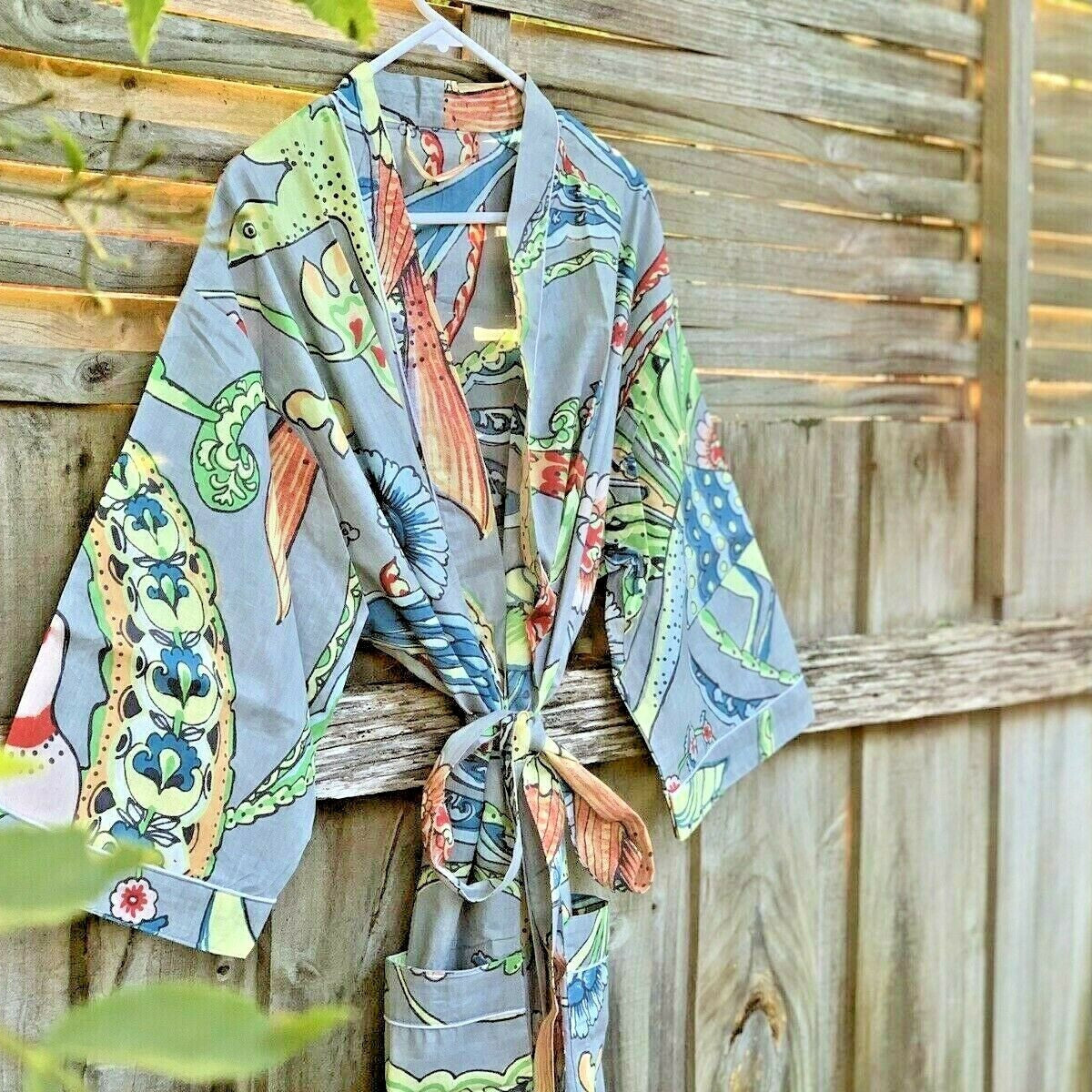 'Tropicana Dream' 100% Cotton Kimono Robe