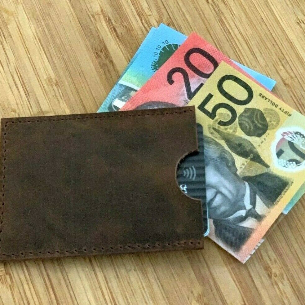 Rustic Genuine Leather Slim Leather Card Holder