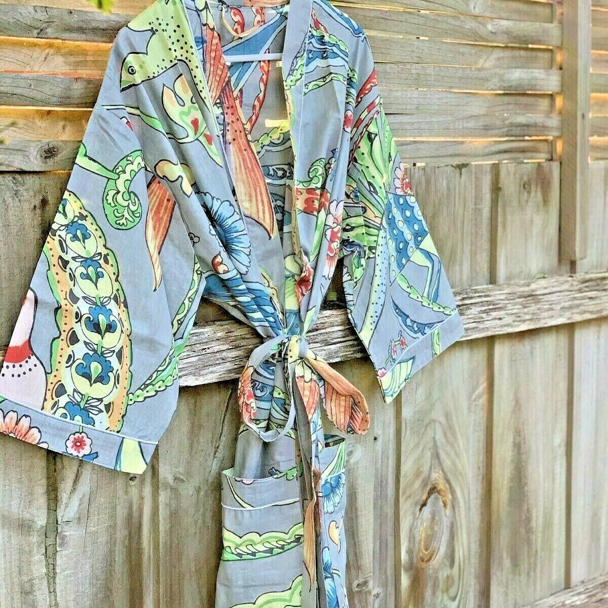 'Tropicana Dream' 100% Cotton Kimono Robe