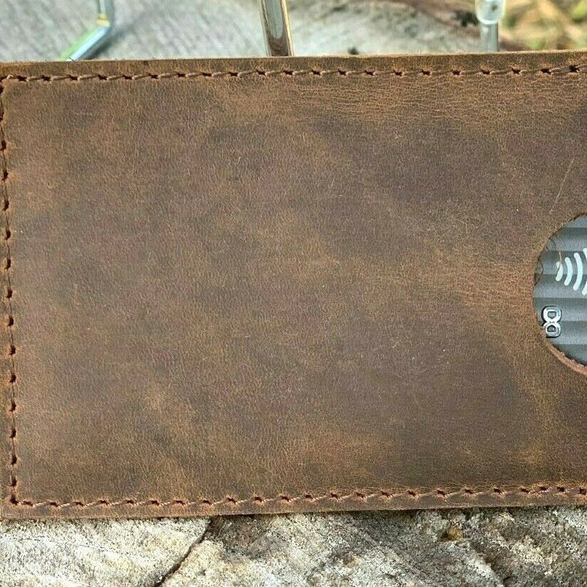 Rustic Genuine Leather Slim Leather Card Holder